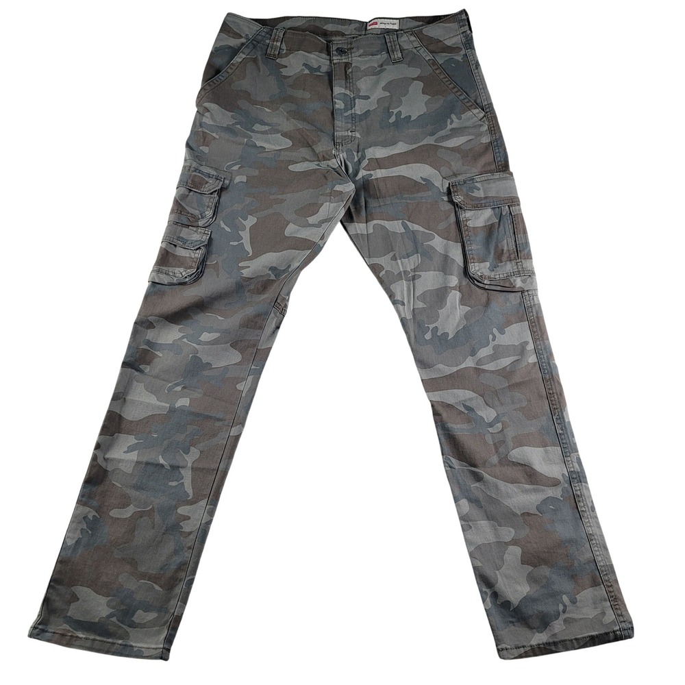 Wrangler Cargo Pants‎ Mens 36x32 Camo Excellent Regular Taper Stretch 112326274